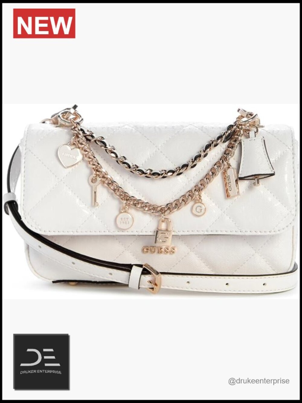 Quilted Flap Crossbody with Chain Strap